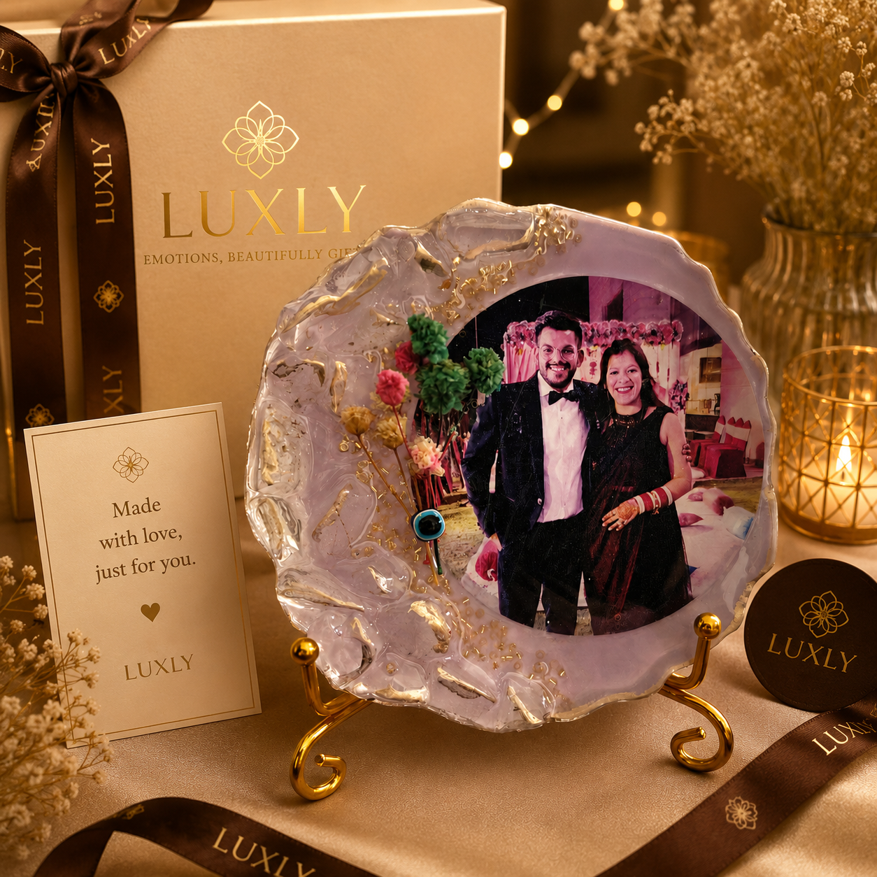 MemoryBloom resin photo frame