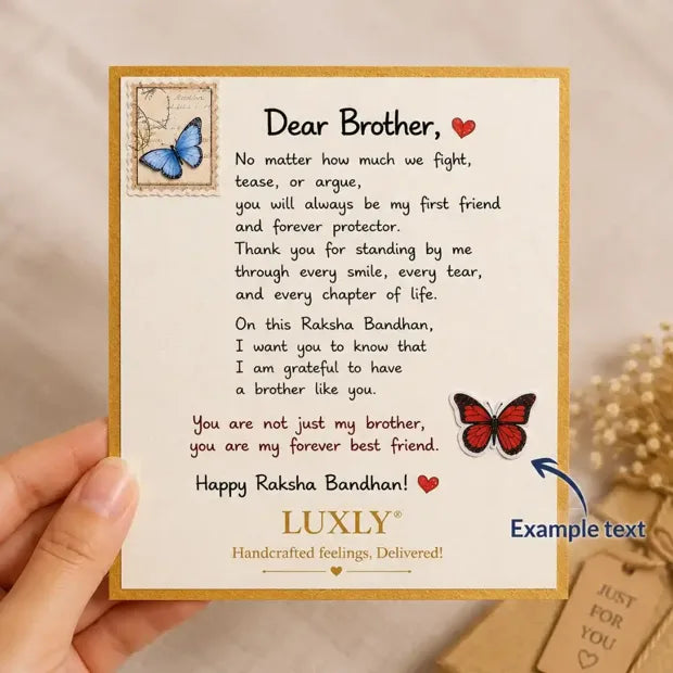 Example custom-printed Luxly message card